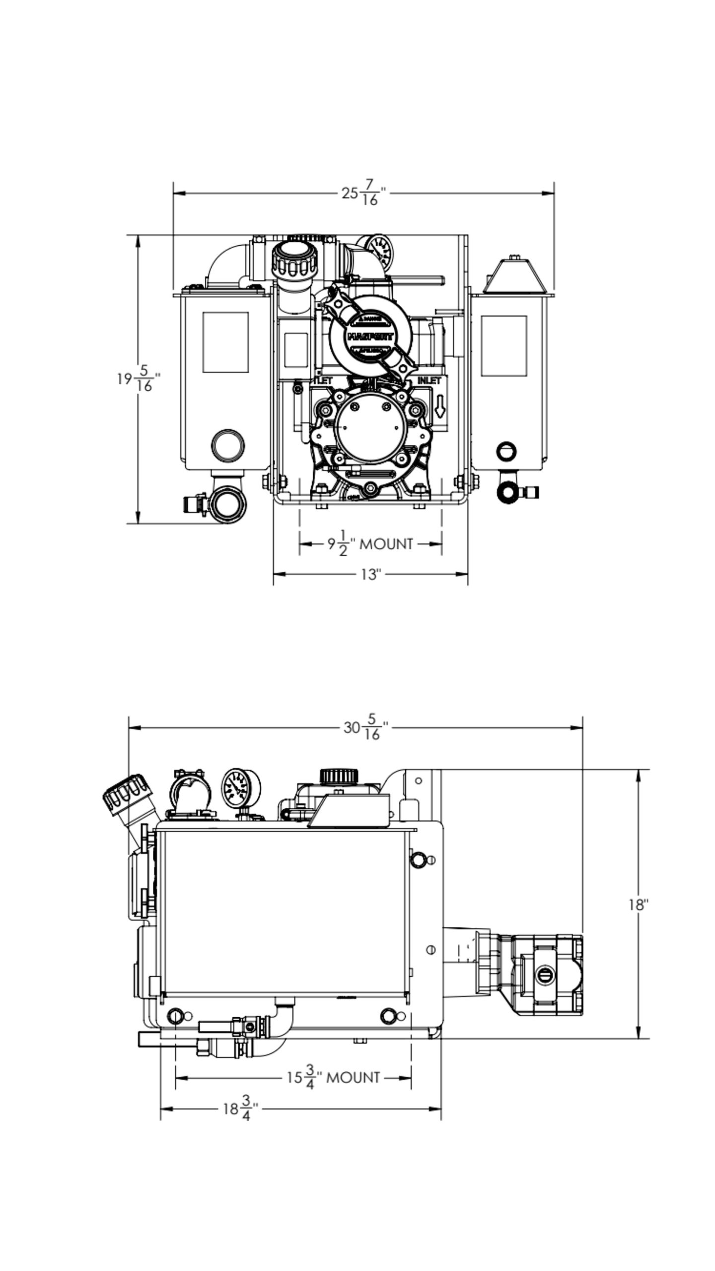 Hydraulic Dimensional Drawing
