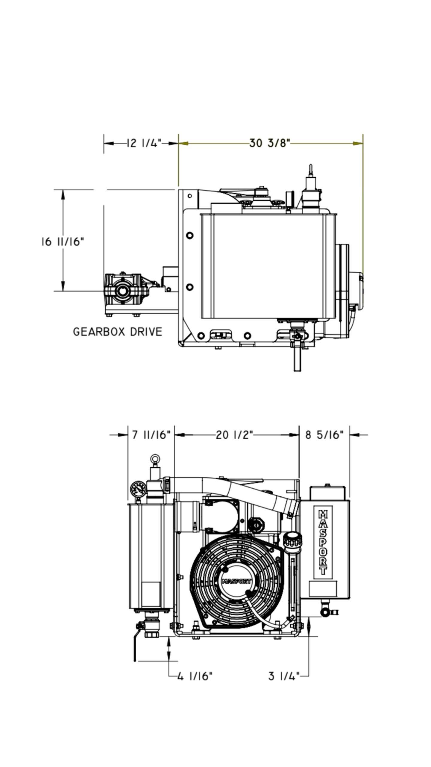 Gearbox Dimensional Drawing