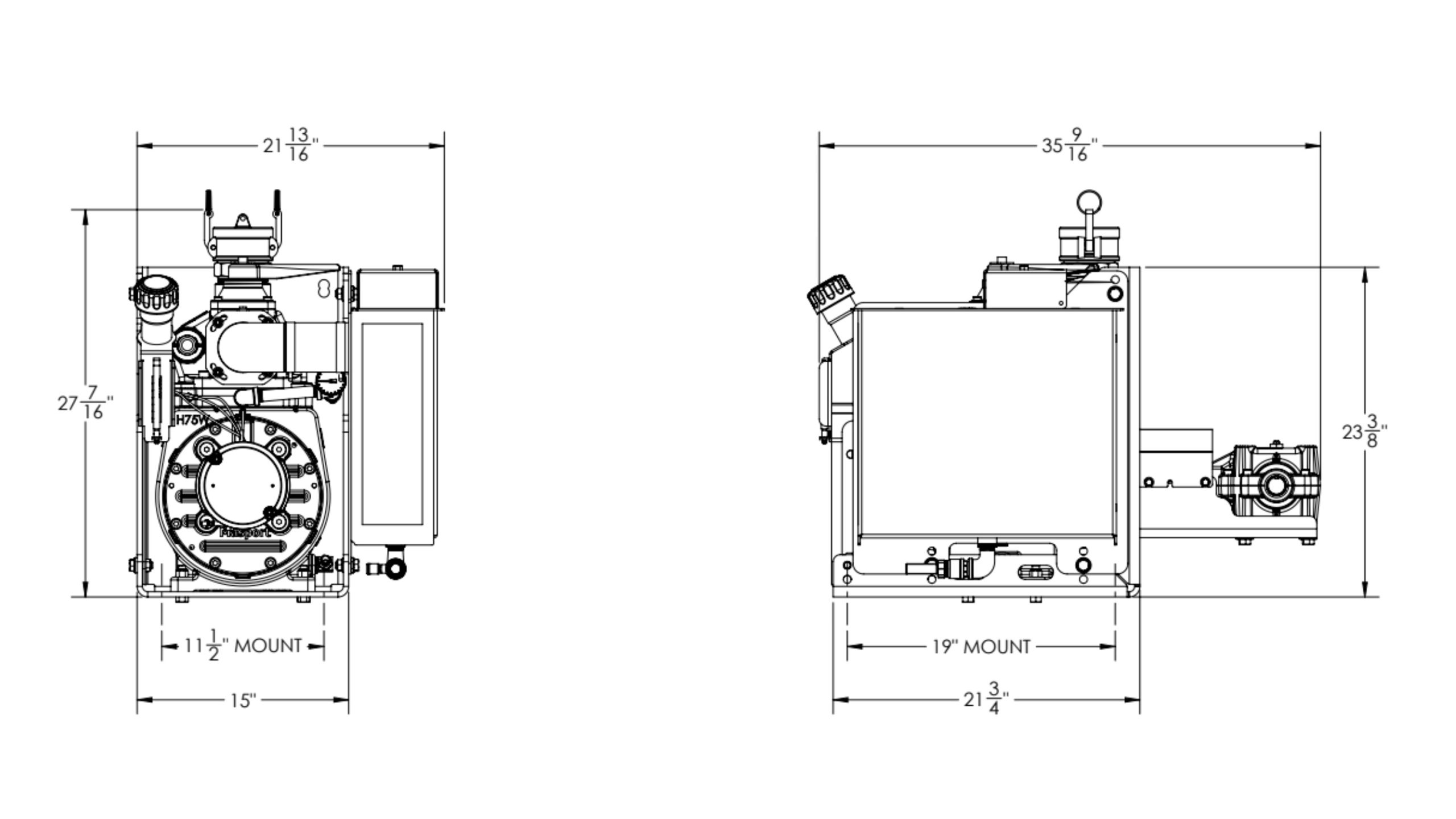 Gearbox Dimensional drawing