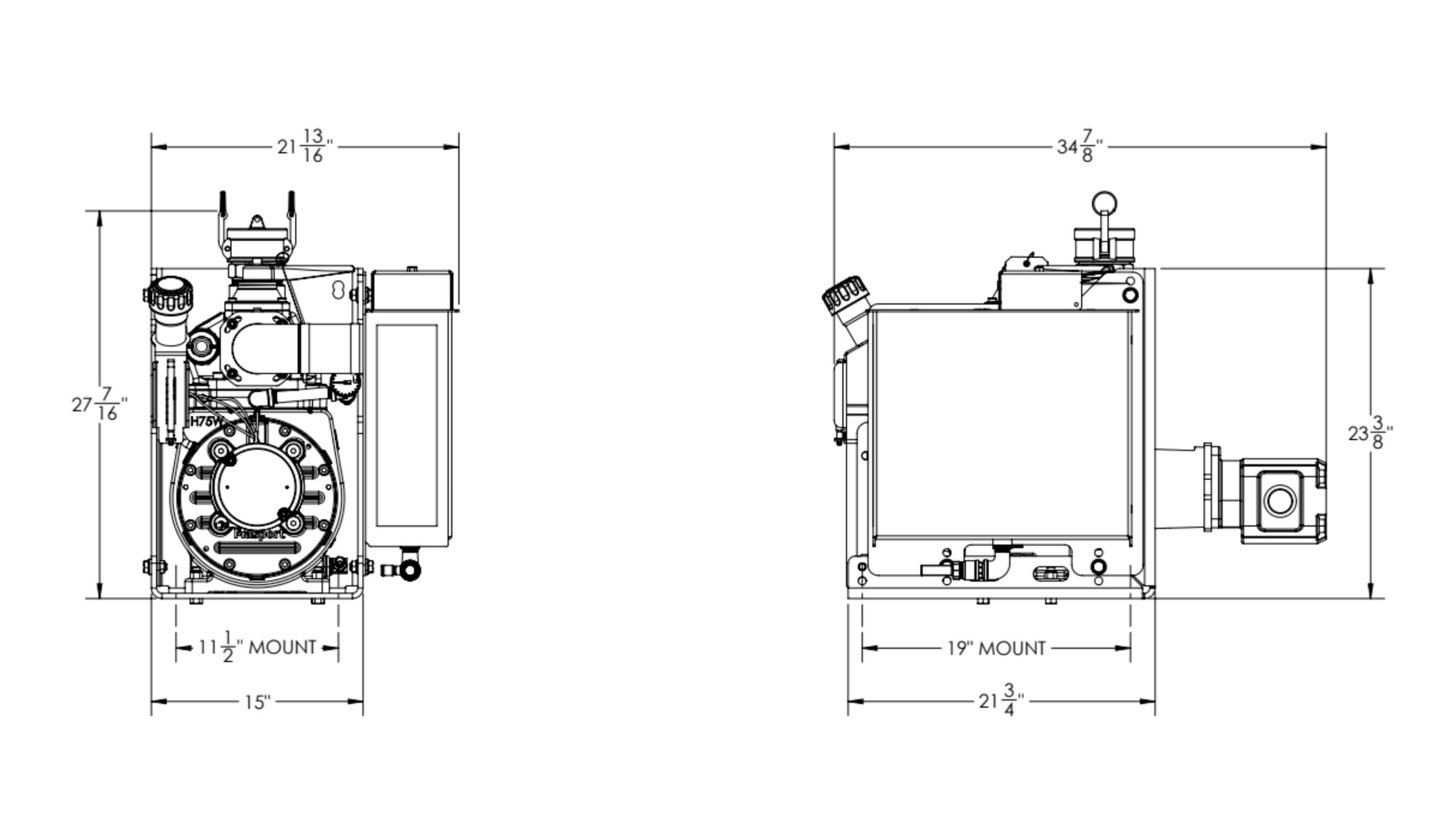 Hydraulic Dimensional Drawing
