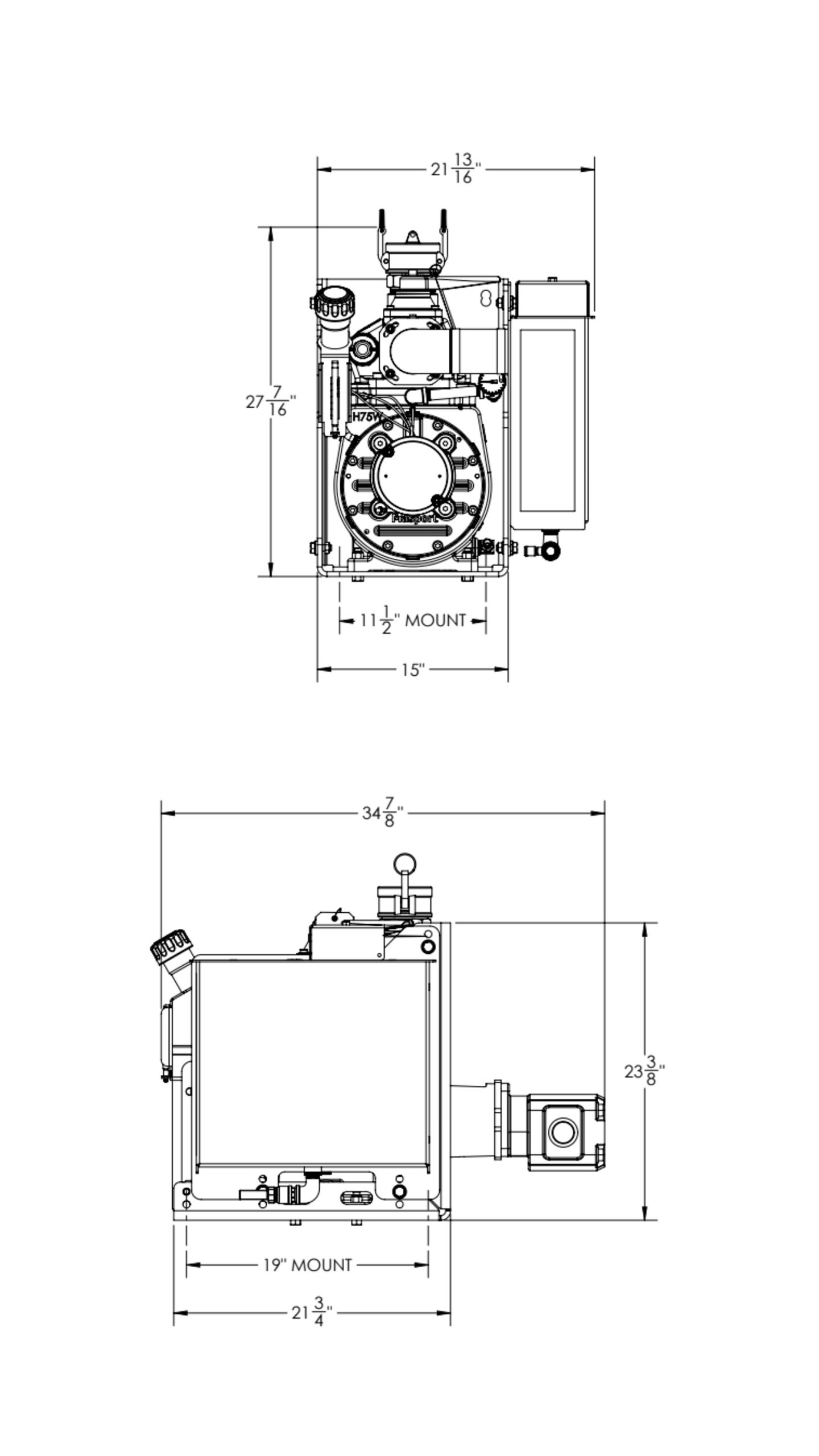 Hydraulic Dimensional Drawing