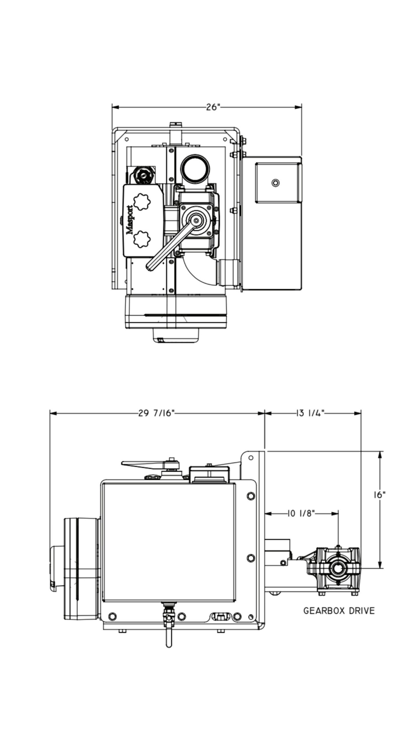Gearbox Dimensional Drawing