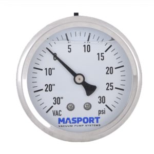 Vacuum Pressure Gauge Back Mount