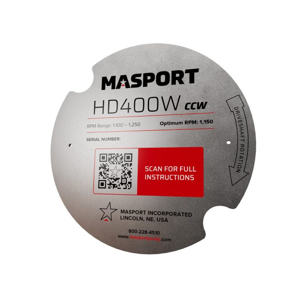 HD400W Pump Tag CCW