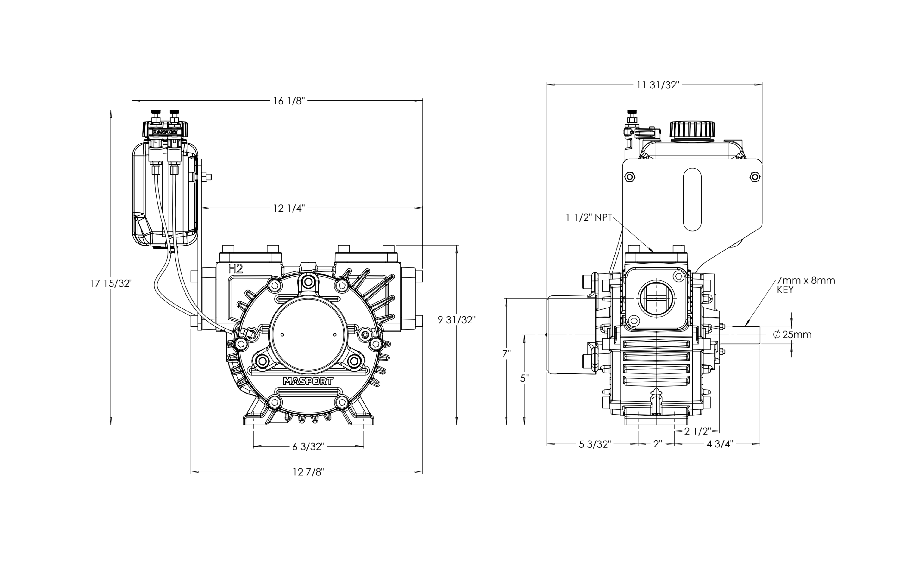 HD2F-Dimensional Drawings