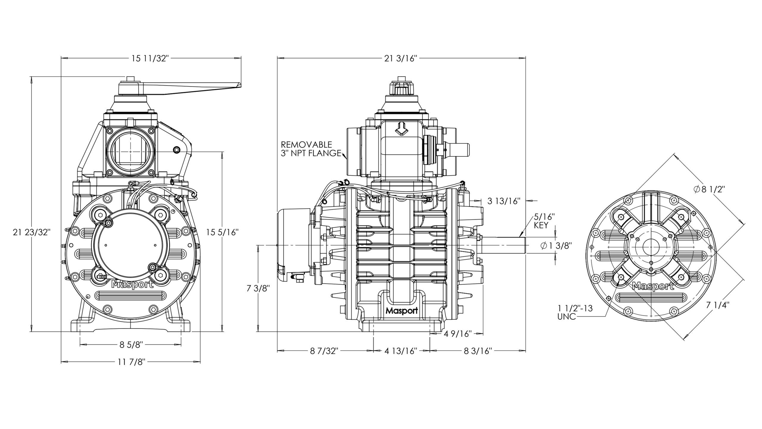 HD75V CCW Dimensional Drawing