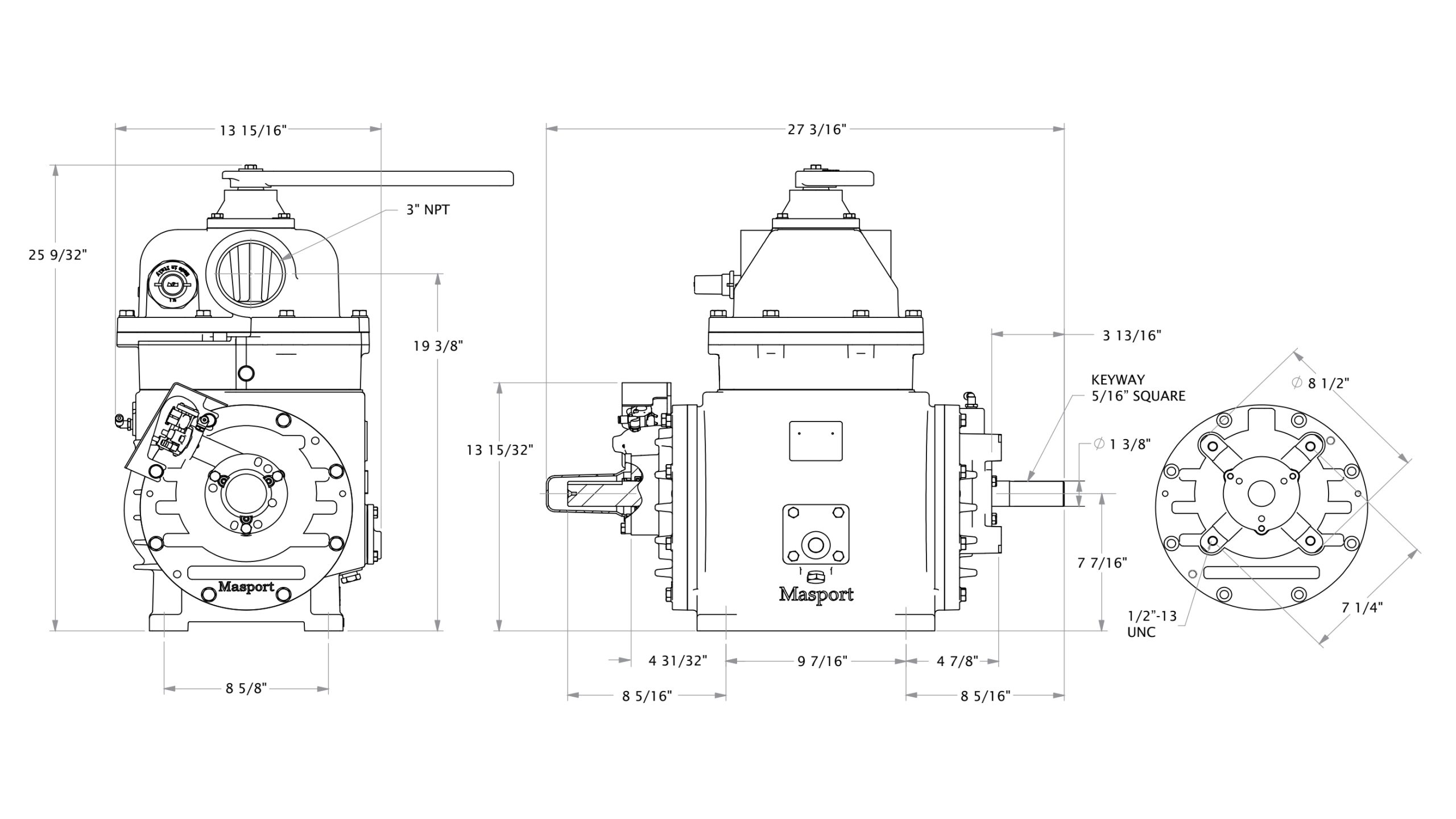 HXL400W Dimensional Drawing