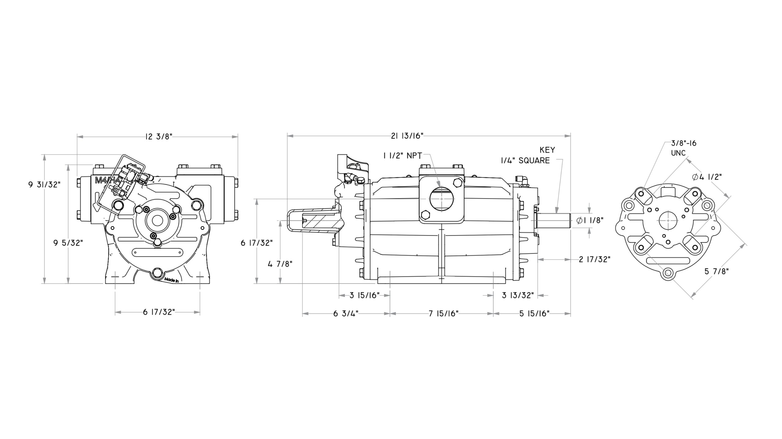 HXL4F Discontinued Dimensional Drawing